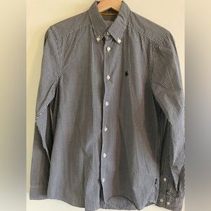 WESC black/white plaid button down l/s
